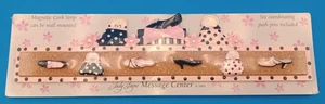 NEW Vintage LADY JAYNE MESSAGE Memo CENTER MAGNETIC CORK STRIP Glamour Pin Shoes - Picture 1 of 6