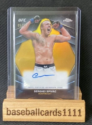 2024 Topps Chrome Autographs Serghei Spivac #CVA-SSP Gold Refractor 5/50  UFC W1 - Image 1 of 3