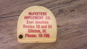 McFeeters implement Clinton, Ill International Harvester dealer adv tape measure - Picture 1 of 8