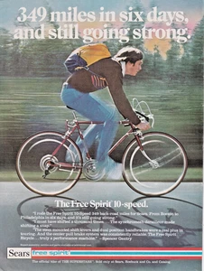 Sears Free Spirit 10 Gang Fahrrad Spencer Gentry 1976 Printanzeige 8"x11" - Bild 1 von 3