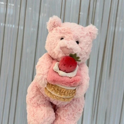 Juguete de peluche suave Jellycat Café Leola rosa oso y pastel de fresas 28 cm mejor regalo EE. UU. Foto 1 de 4