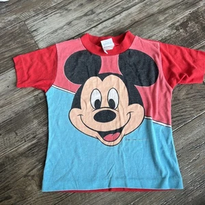 VTG Walt Disney Productions Mickey Mouse AOP Kids tshirt sz 5/6 - Picture 1 of 7
