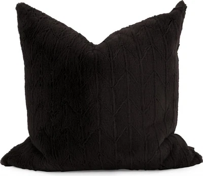 Luxurious Ebony Faux Fur Pillow-Angora Collection - Image 1 of 4