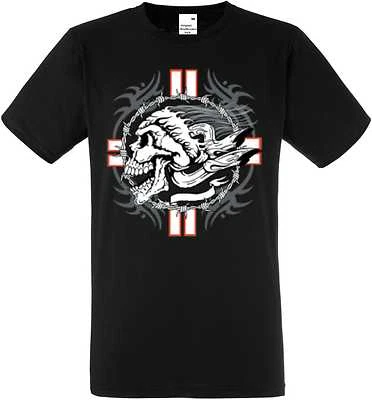 ORIGINAL ROADBREAKER STYLE T Shirt Schwarz Biker Chopper V Twin & Motorradmotiv Exhaust Skull