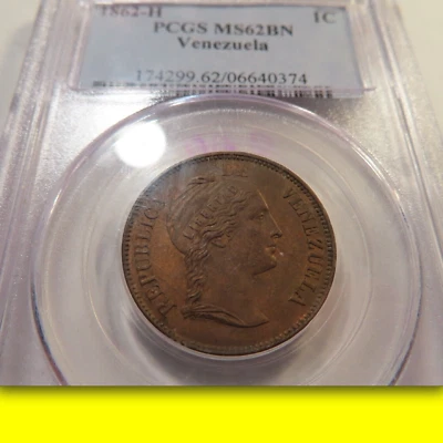 1862-H PCGS MS62 $1,032-APR Historical Federal War CHOICE One Centavo RARE in MS - Image 1 of 4