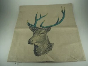 Pillow Case for Throw Pillow Deer, Buck, Stag, Textured Pillow Case Blue 17in - Picture 1 of 6