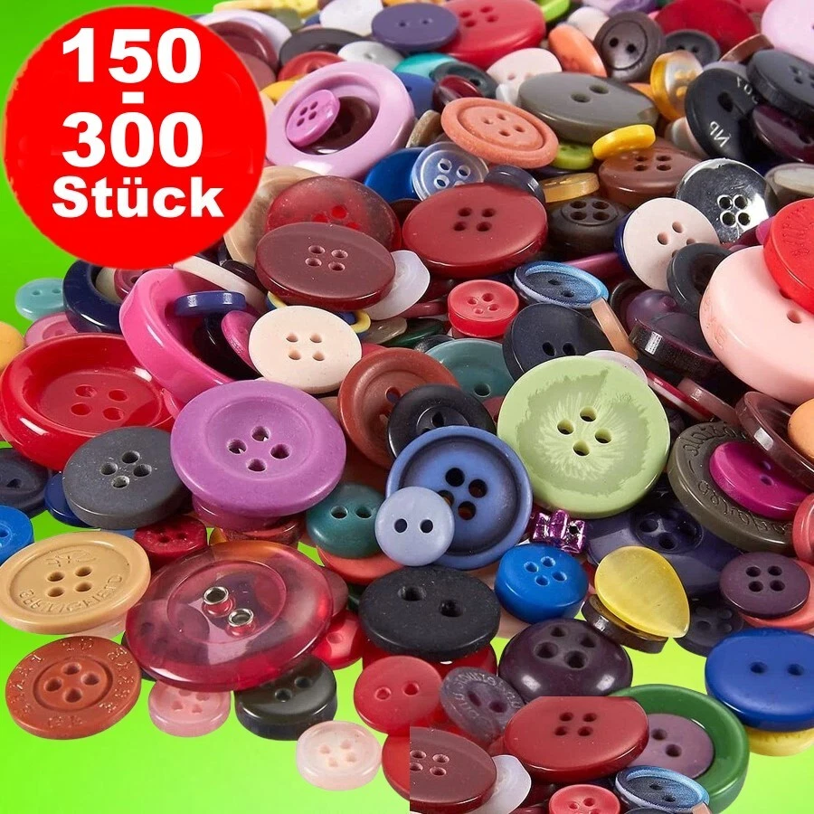 150-300 x Knöpfe Knopfset Kunststoff diverse Farben Formen Wäscheknöpfe - Bild 1 von 1