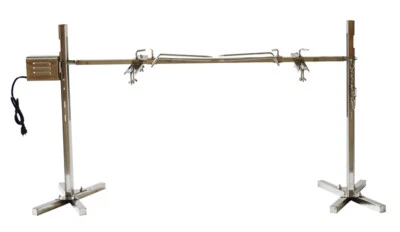 110V 90Lbs BBQ Rotisserie Grill Spit Roaster Tripod  Motor Stainless Lamb Skewer - Image 1 of 4