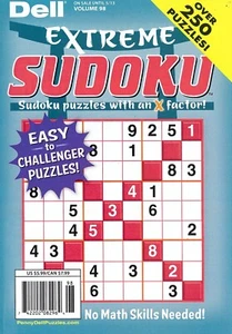 DELL EXTREME SUDOKU MAGAZINE - VOLUME # 98, 2025 - 250 PUZZLERS! - BRAND NEW - Picture 1 of 1