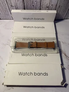 Leather Watch Band Strap Apple Watch Series Ultra 2 10 9 8 7 6 42mm Brown Lot 5x - Picture 1 of 3