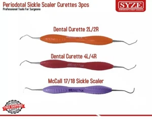 Escalador dental y curetas CE 3 piezas removedor de placa de sarro subgingival periodontal CE - Imagen 1 de 4
