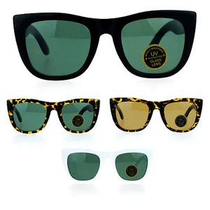 SA106 Vintage Style Glass Lens Rectangular High Point Plastic Sunglasses - Picture 1 of 21