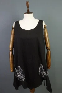 SARAH SANTOS Black Sleeveless A-Line Short Dress Size M - Picture 1 of 14