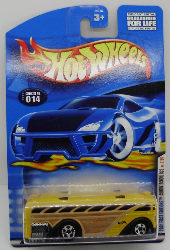 Hot Wheels 2001 First Editions Surfin' School Bus Collector #014 28736