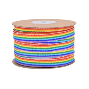 50Yards Gift Box Packaging Rainbow Ribbon Binding Tape Flat Cord Accessory Decor - Picture 1 of 6