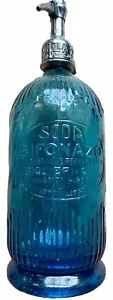 SODA SIFONAZO BLUE SELTZER WATER BOTTLE, BUENOS AIRES, ARGENTINA, VINTAGE - Picture 1 of 15