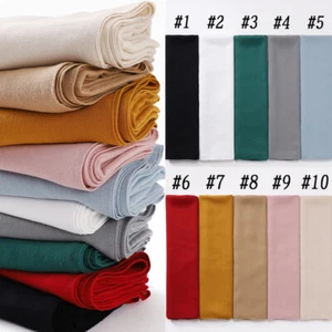 Large Cotton Linen Hijab Solid Muslim Head Scarf Islamic Shawl Wrap Women Scarf - Bild 1 von 22