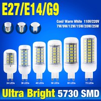 Ultra Bright 5730 SMD LED Corn Bulb Lamp Cool/Warm Light 110V 220V G9/E14/E27 A
