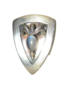 VINTAGE GEORG JENSEN STERLING SILVER MOONSTONE ACORN IN SILHOUETTE #480A PIN - Picture 1 of 4