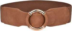 Damen Elastischer Taillengürtel - Dehnbarer Breiter PU Leder Cinch Gürtel - Bild 1 von 5