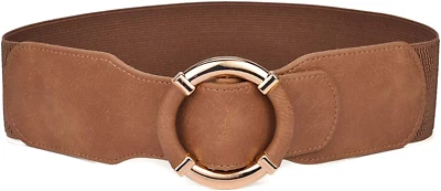 Cinto de cintura elástico feminino - Cinto elástico largo de couro ecológico - Imagem 1 de 4