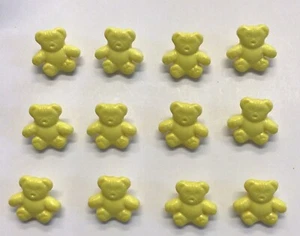 12 x 16mm Yellow Shaped Teddy Bear Buttons With Shank Sewing/Knitting/Crafts - Picture 1 of 3