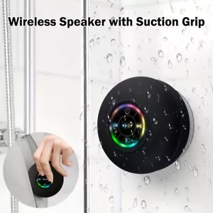 Bluetooth Shower Speaker Bathroom Portable w/ Suction Cup IPX4 Waterproof 400mAh - Picture 1 of 8