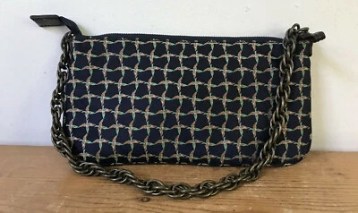 J Crew Womens Blue Silk Mallard Duck Chain Handle Small Hand Bag Clutch Purse - Image 1 of 4