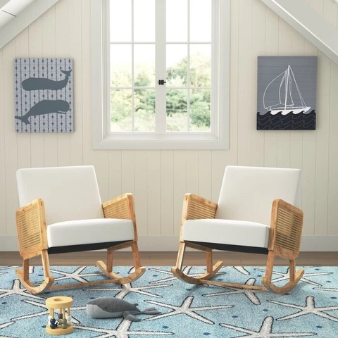 Sand & Stable Pennie Nursery Rocking Chair - Beige/Natural  MSRP $1398.00 Cover