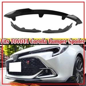 Carbon Fits TOYOTA Corolla AURIS E210 5D Hatchback Front Bumper Lip Spoiler 3Pcs - Picture 1 of 5