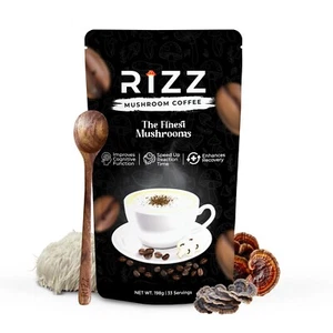 RIZZ Café de Setas Orgánico - 33 Porciones 198g - 6 Setas, Energía y Enfoque - Imagen 1 de 6