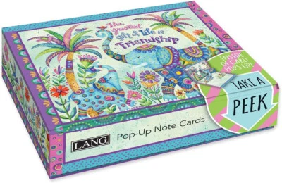 8 Lang Pop-Up Note Cards Electric Elephant Greatest Gift is Friendship 3-D - Image 1 of 4