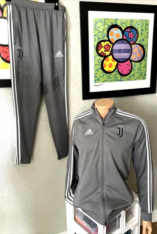ADIDAS JUVENTUS GRAY TRACKSUIT JACKET & PANTS SOCCER  SIZE S see details xlc Cover