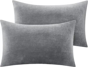 Flannel Pillowcases Standard Set of 2, Super Soft Fleece Pillow Case Cover with - Picture 1 of 12
