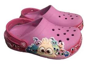 Pink Angry Birds Hatchlings Juniors Size 1 Light-Up Crocs - Picture 1 of 8