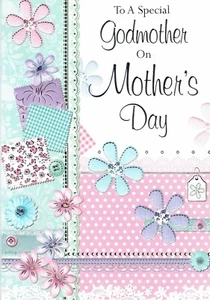 TARJETA DEL DÍA DE LA MADRE DE LA MADRINA - Diseño de retazos de calidad del día de la madre - Imagen 1 de 3