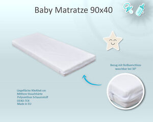 Matratze für Wiege Babywiege Babymatratze Schaumstoff 40x90 Weiß