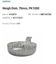 QORPAK MET-03106 Weigh Dishes QTY - 100   (NEW) Free Same Day Shipping!