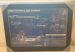 Star trek uss enterprise ncc1701 schematic blueprint A3 artprint in New frame - Picture 1 of 1