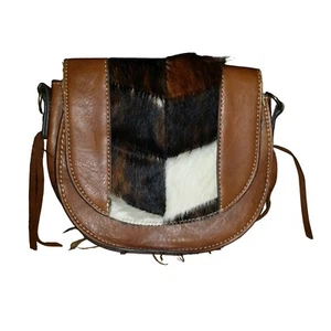 Tony Lama Satteltasche Damen Haare auf Fell braun Leder ohne Riemen Western - Bild 1 von 10