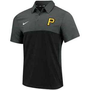Nike Pittsburgh Pirates Shirt Men's M Dri-Fit Polo Black Gray New Free Shipping - Picture 1 of 4