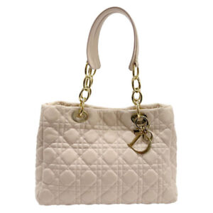 Auth Christian Dior Handbag   Light pink lambskin z0891