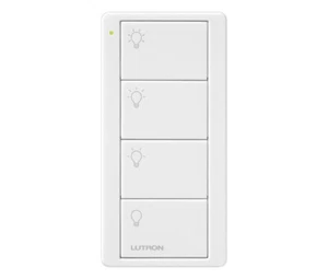Télécommande icône lumineuse Lutron® Pico 4 boutons 3 préréglages - Blanc - PJ2-4B-GWH-L31 - Photo 1/1
