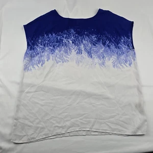 Chaus New York Damen Bluse blau/weiß Flügelärmel Größe L - Bild 1 von 3