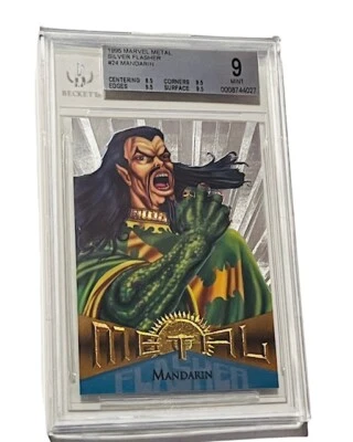 Mandarin Shang Chi 1995 Marvel Metal Silver Flasher insert sp BGS 9 MINT card rc - Image 1 of 4