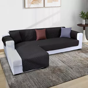 1 Piece Reversible Pet Couch Cover with Chaise Lounge for Sectional Sofa L Shape - Picture 1 of 12