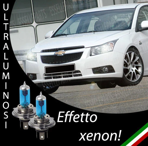 COPPIA LAMPADINE H4 SPECIFICHE PER CHEVROLET CRUZE EFFETTO XENON ULTRALUMINOSI - Immagine 1 di 1