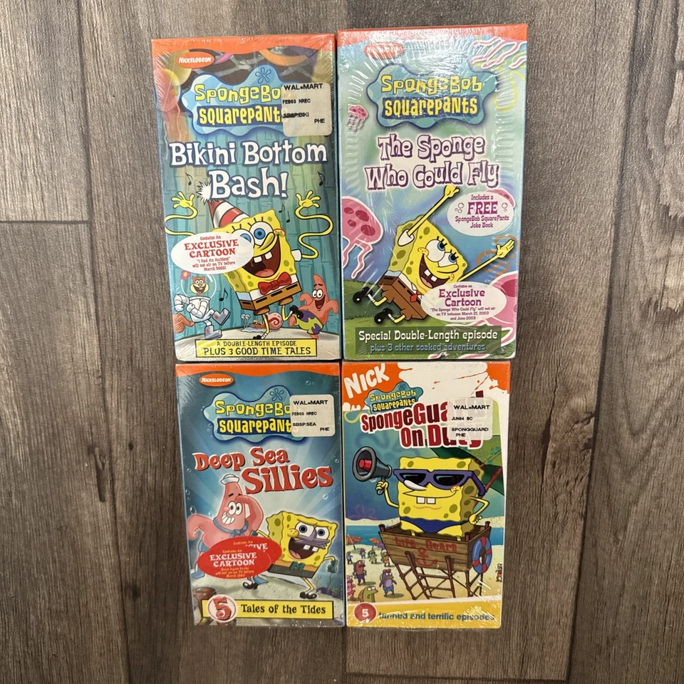 Deep Sea Sillies SpongeBob SquarePants VHS 4 Tape Lot Sealed 2003-04 Nickelodeon - Image 1 of 4