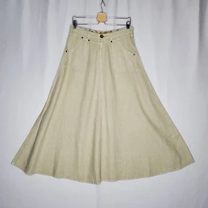 Fillmore Vintage Leinen Maxirock kleine volle Tasche Aline bescheiden Cottagecore Western - Bild 1 von 12