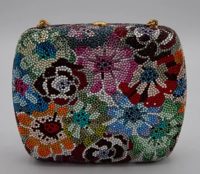 Judith Leiber - Floral Rhinestone Clutch - Image 1 of 4